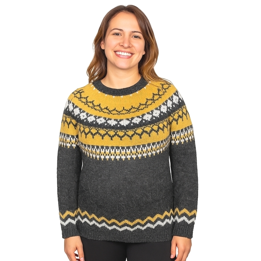 Papillon Wool Vintage Inspired Ski Sweater Size Small